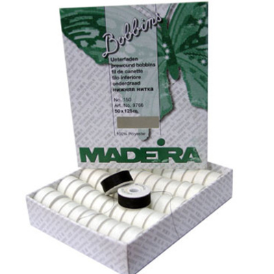 Madeira Bobbinfil 60 Bobbin Thread Cones - White & Black -1100 yds