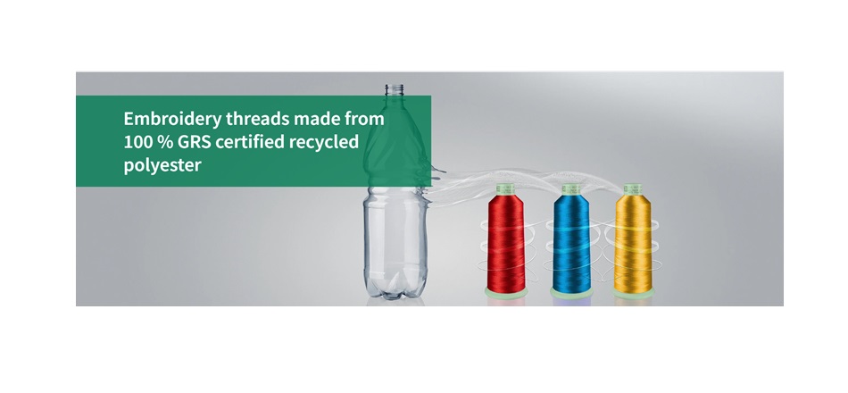 Recycled polyester embroidery thread
