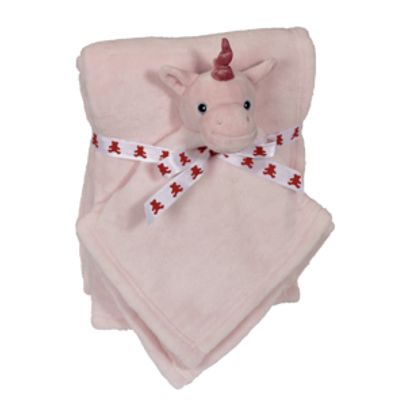 MINI BLANKEY SET UNICORN 76x102 CM / 41 CM PINK