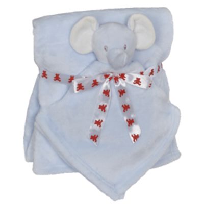 MINI BLANKEY SET ELEPHANT 76x102 CM / 41CM BLUE