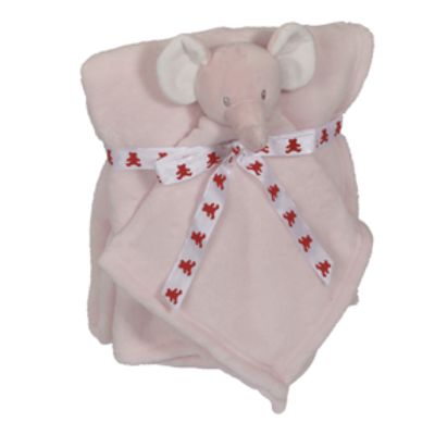 MINI BLANKEY SET ELEPHANT 76x102 CM / 41CM PINK