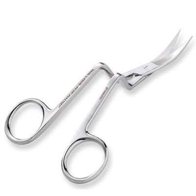 CHROME PLATED- DOUBLE CURVED LEFT-HANDED  SCISSORS  13 CM