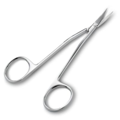 PLATED- DOUBLE CURVED LEFT-HANDED CISSORS  9 CM
