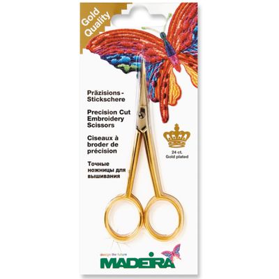GOLD PLATED CURVED SCISSORS  12 CM