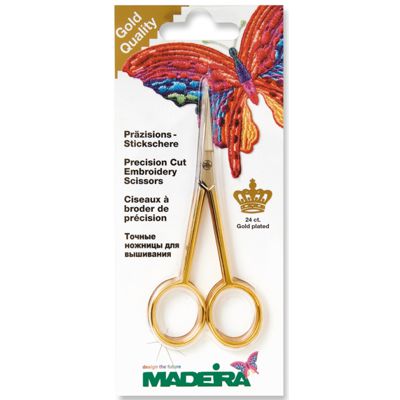 GOLD PLATED STRAIGHT SCISSOR  12 CM