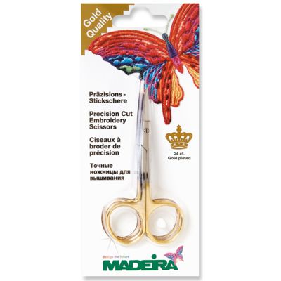 GOLD PLATED- DOUBLE CURVED  SCISSORS  9 CM
